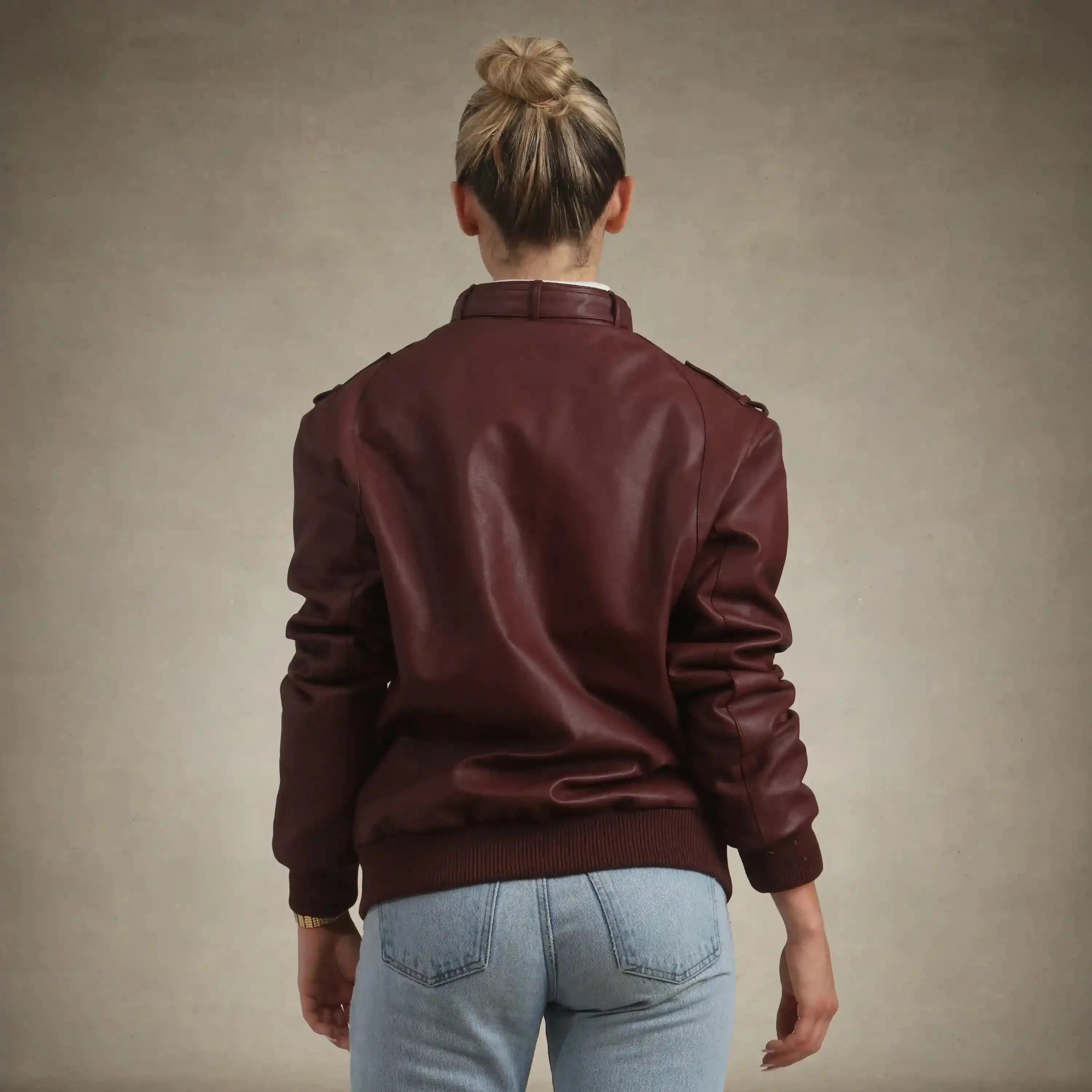 Women's Faux Leather Iconic Racer Oversized Jacket - Image 6