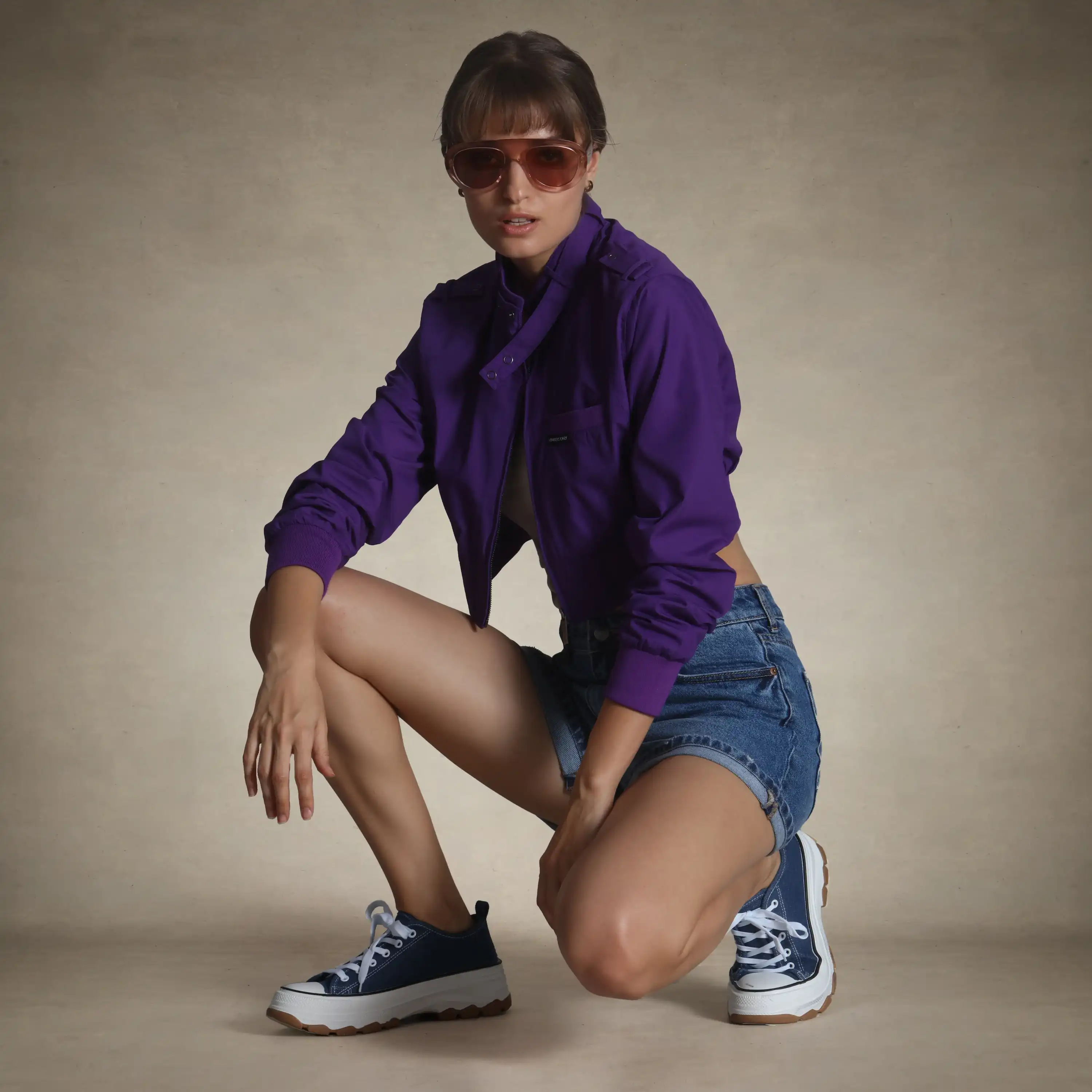 Women's Mini Cropped Racer Jacket - Image 54